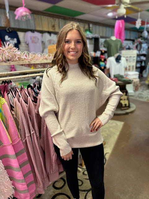OATMEAL Oversized Knit Sweater