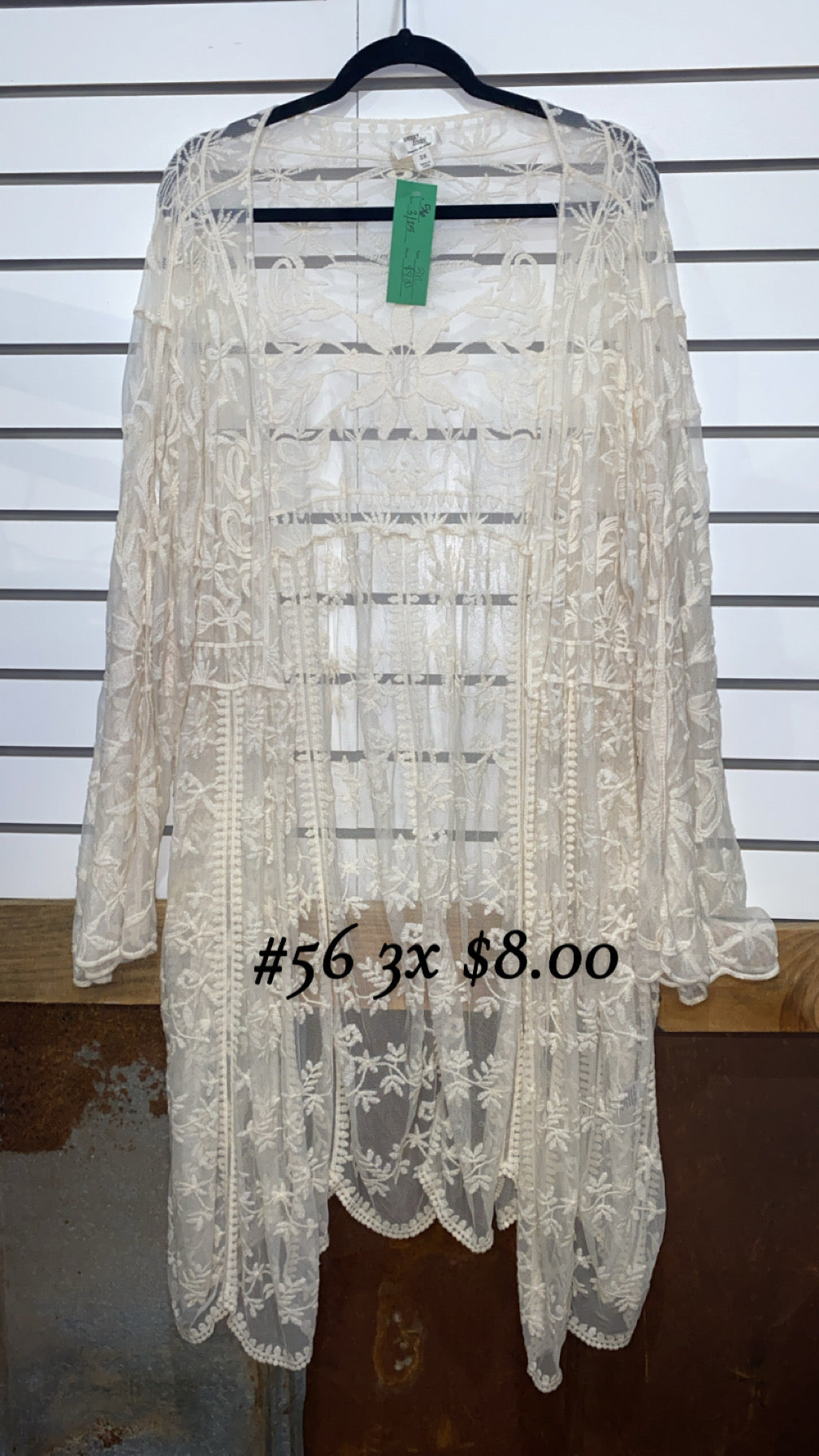#56 3X Lace Kimono