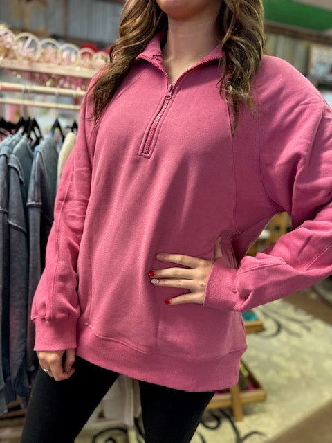 Oversized Sweatshirt Henley