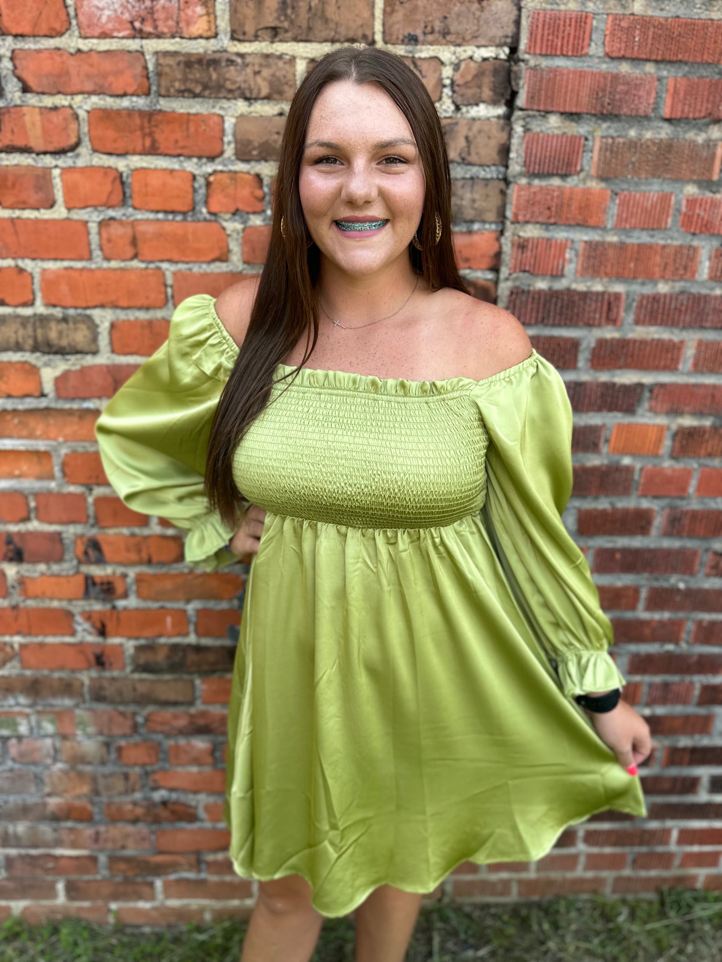 Smocked Dress- GREEN