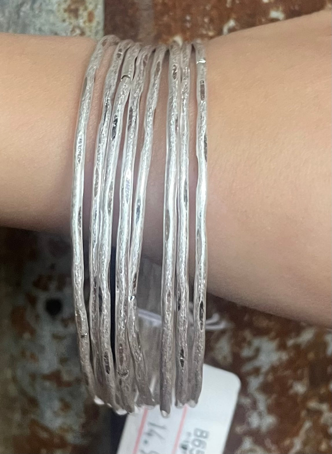 Silver bangle set