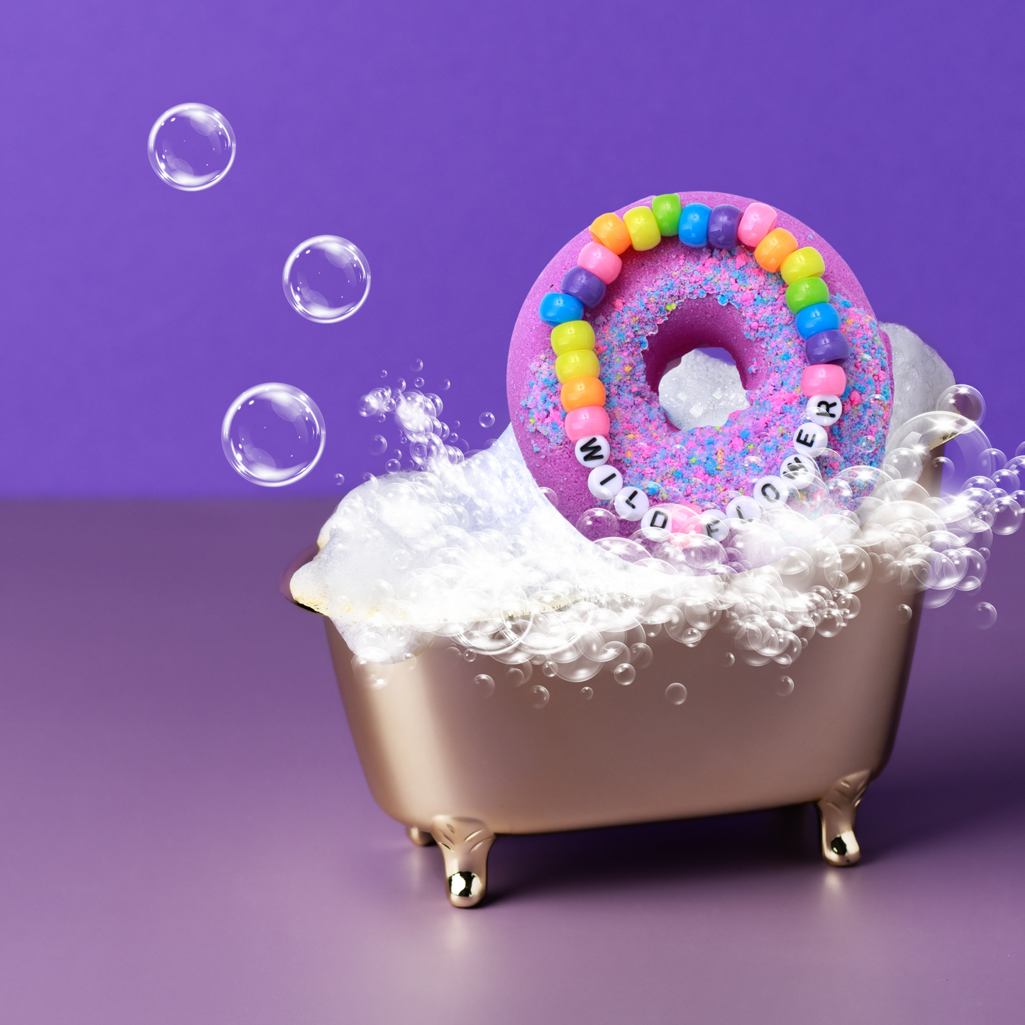 Donut Bath Bomb + Bracelet Pack | Purple