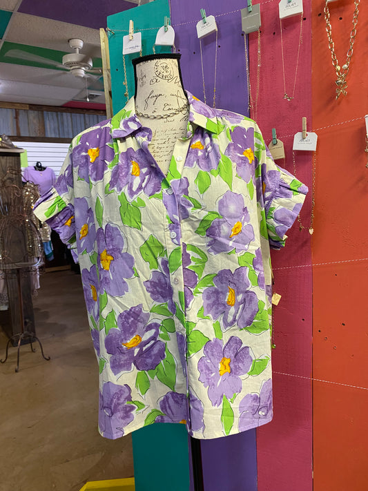 CC PURPLE FLORAL TOP