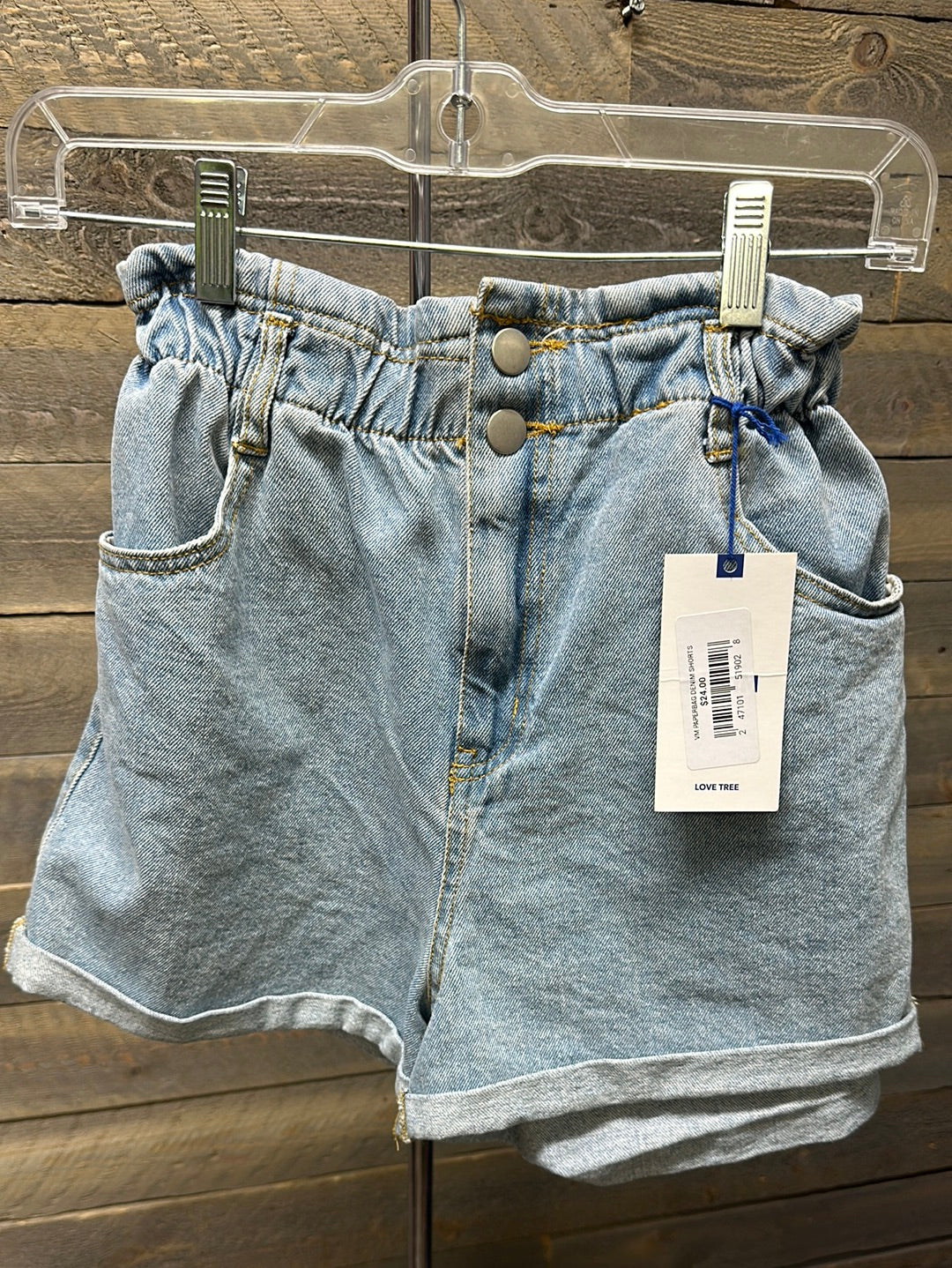 Paperbag Denim Shorts