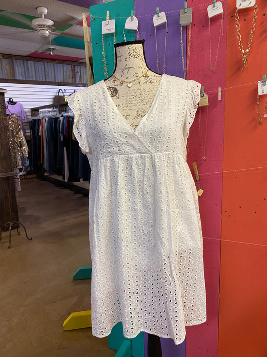 CC WHITE EYELET DRESS