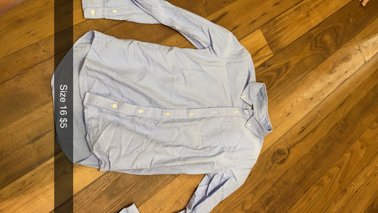 #160 size 16 blue dress shirt