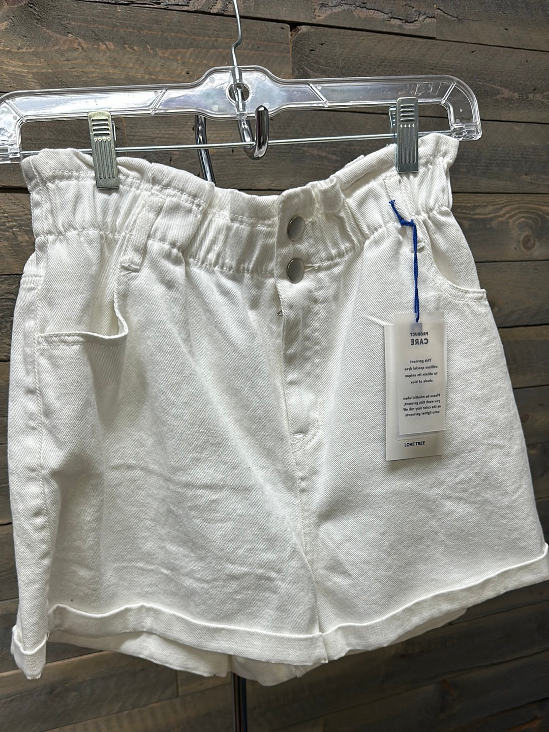 White Paperbag Shorts