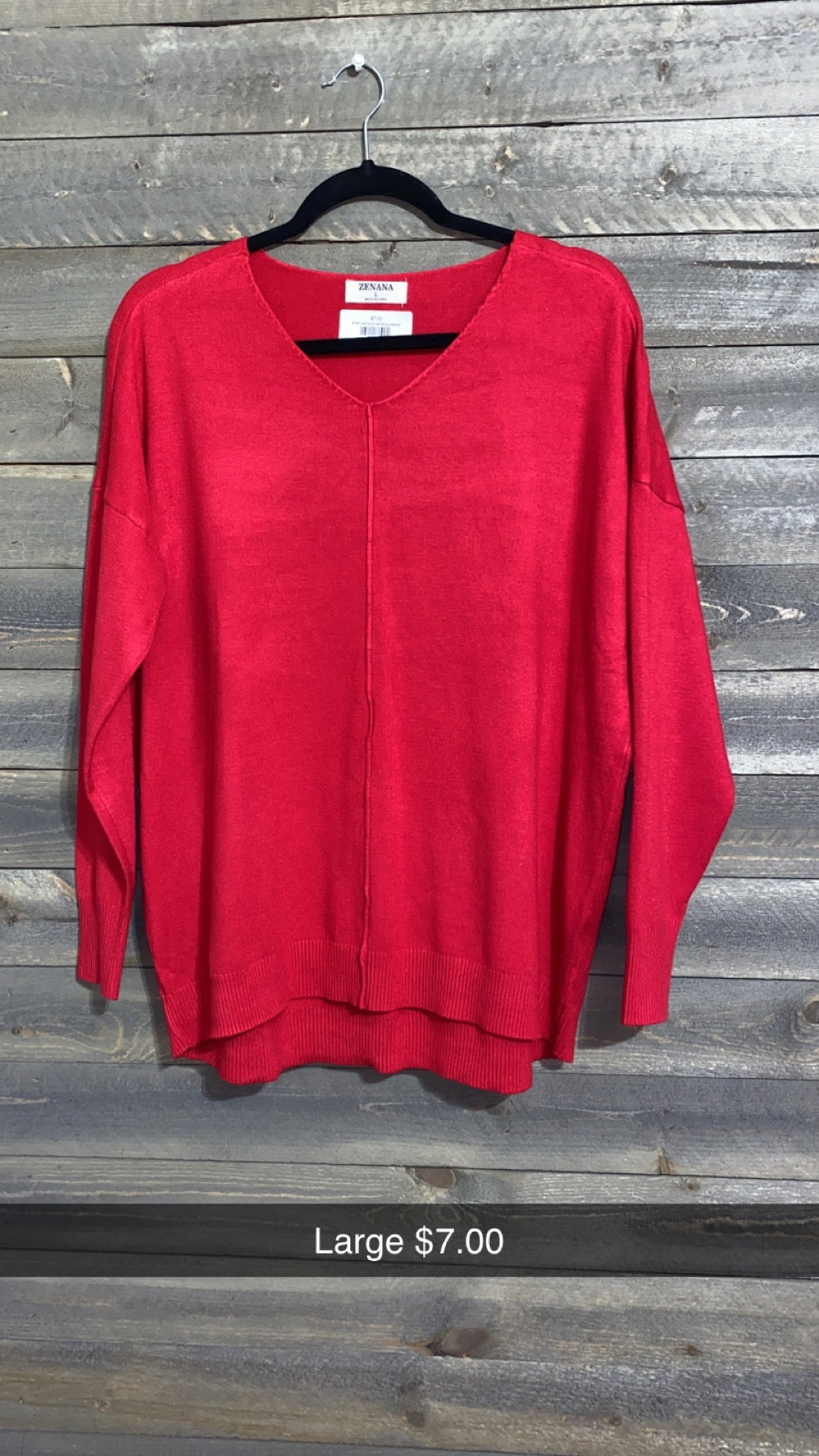 #161 zenana red long sleeve