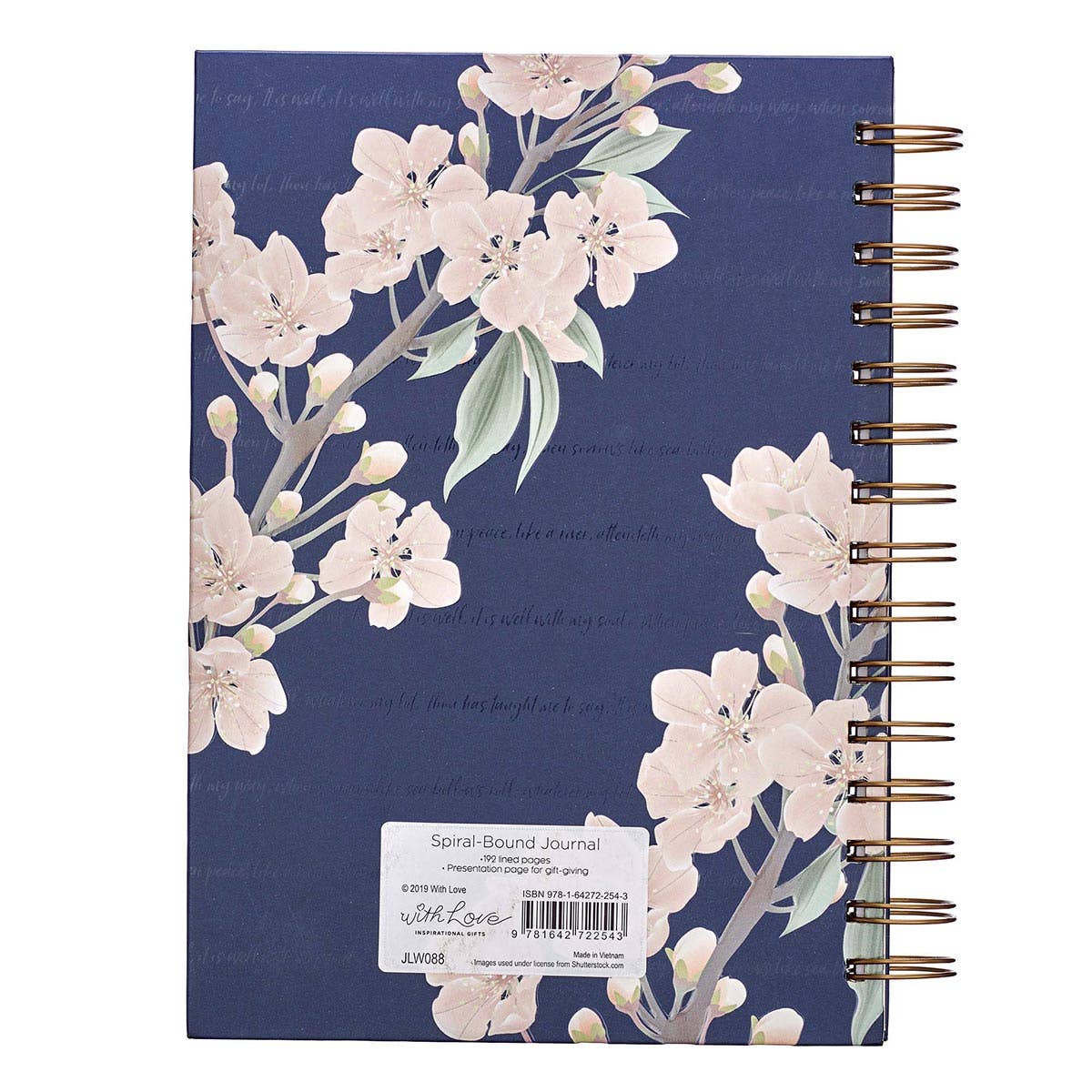 Journal Wirebound Large Navy It Is Well With My Soul