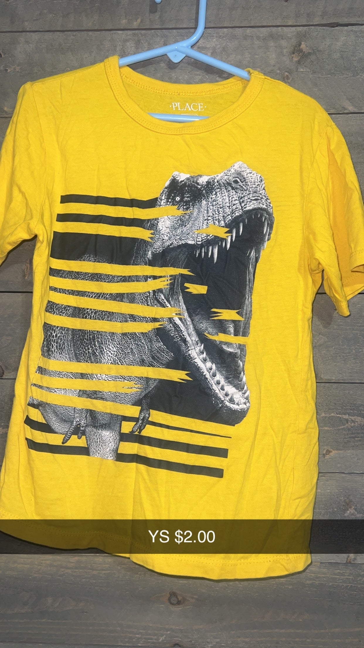 #77 YS yellow dino tee