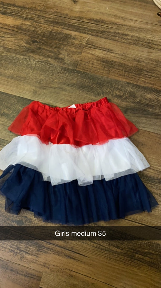 #155 girls 7/8 patriotic skirt