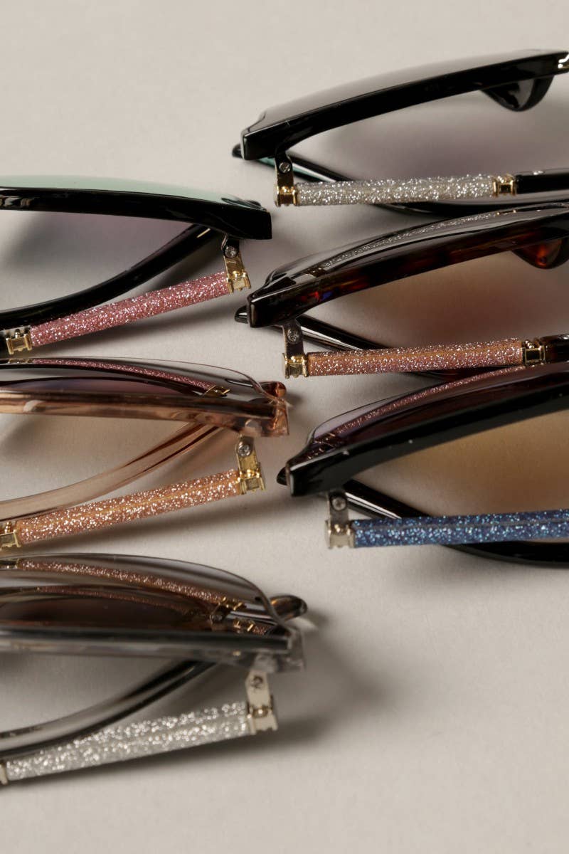 Women's Round Glitter Sunglasses