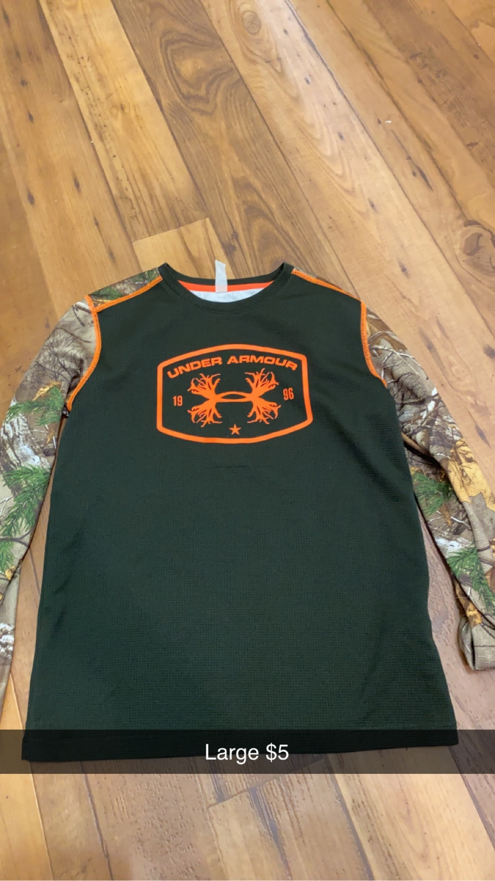 #160 YL UA camo long sleeve