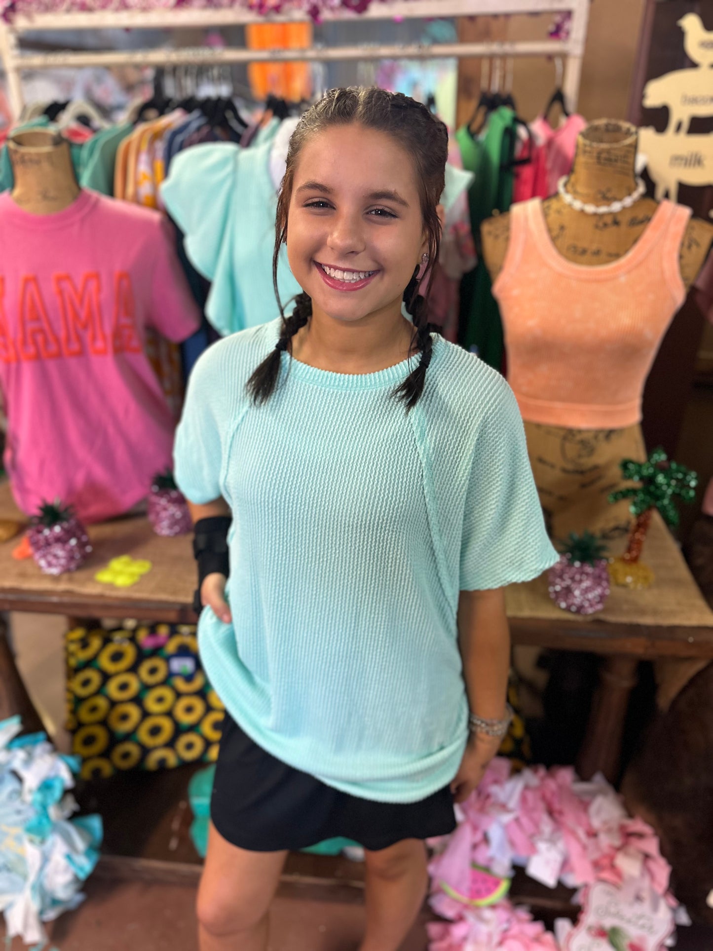 URBAN RIBBED TOP: MINT