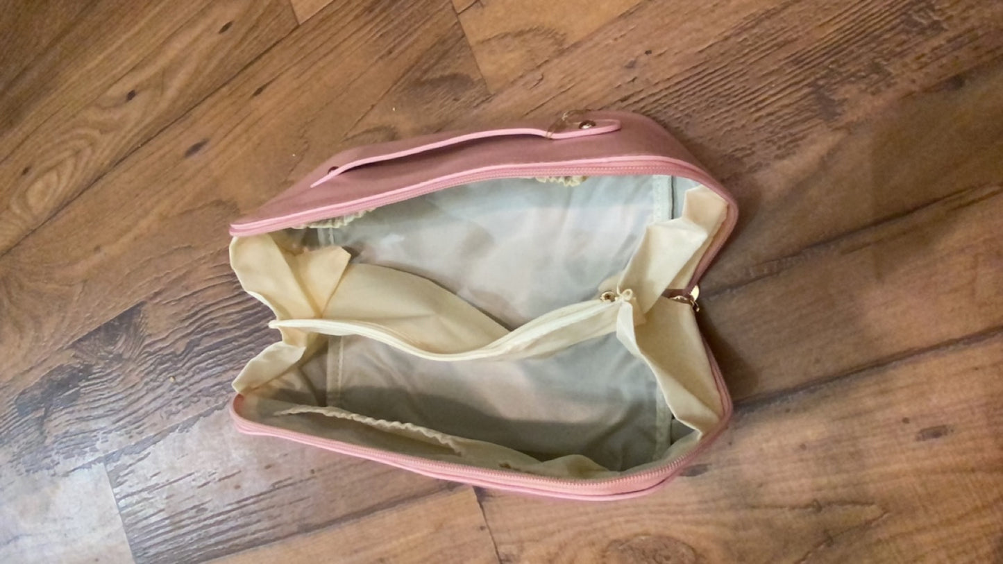 Faux Leather Travel Makeup Bag