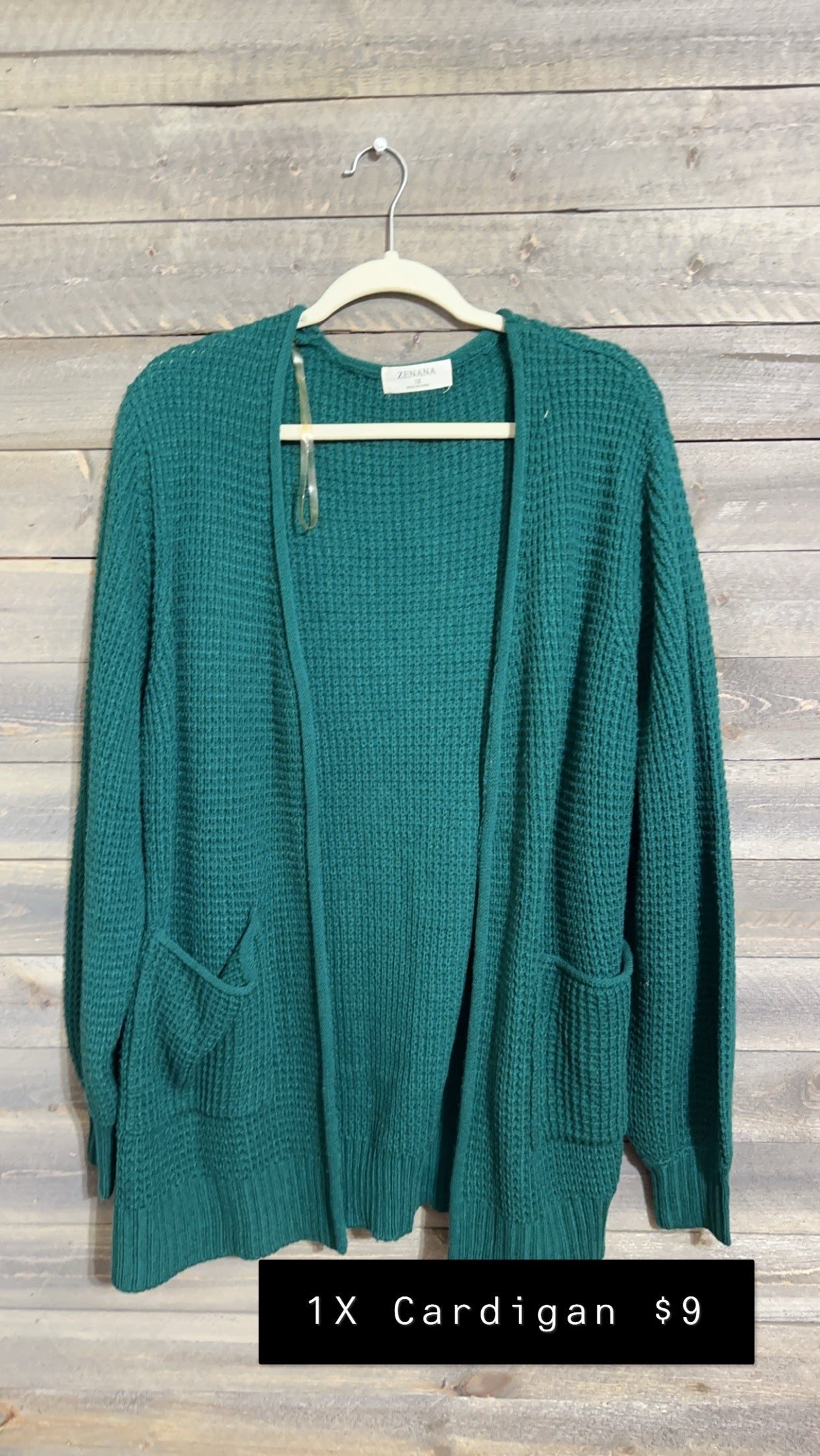 #111 1X ZENANA GREEN CARDI NOV