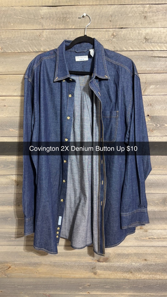 #51 2x covington  denim button up (9/23)