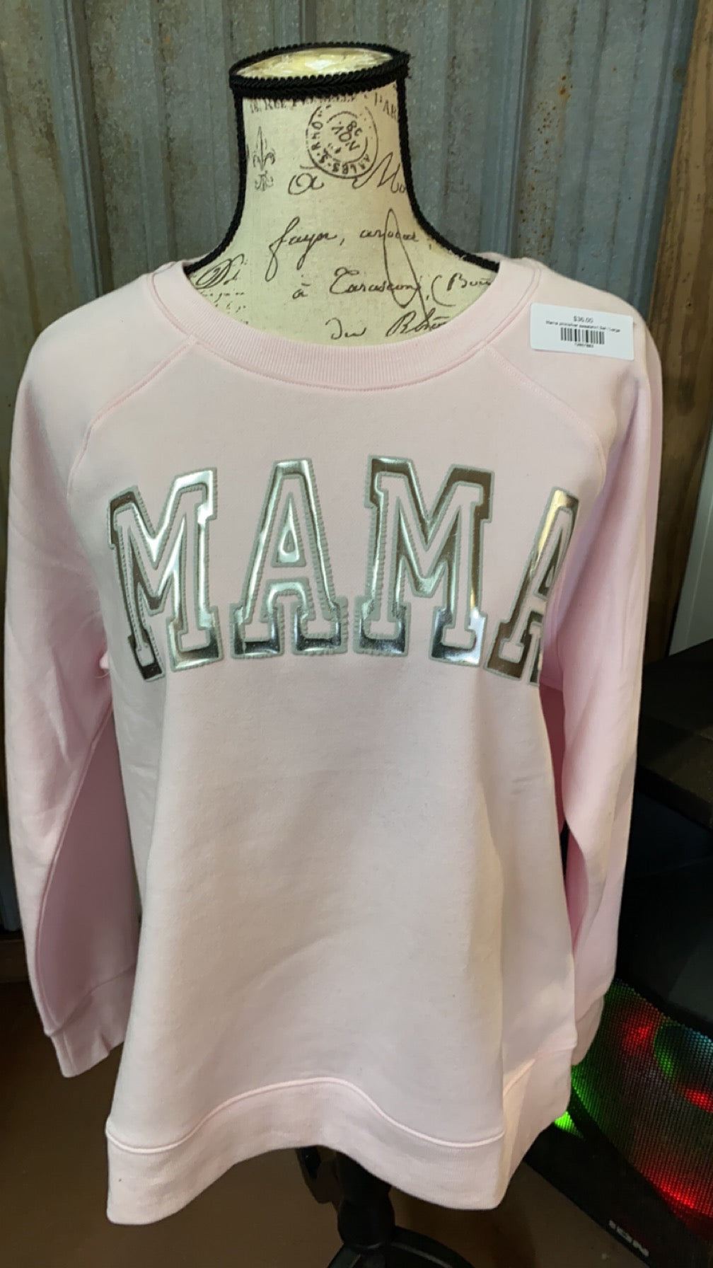 Mama pink/silver sweatshirt Sat