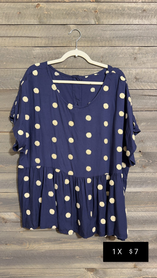 #111 1X POLKA DOT TUNIC NOV