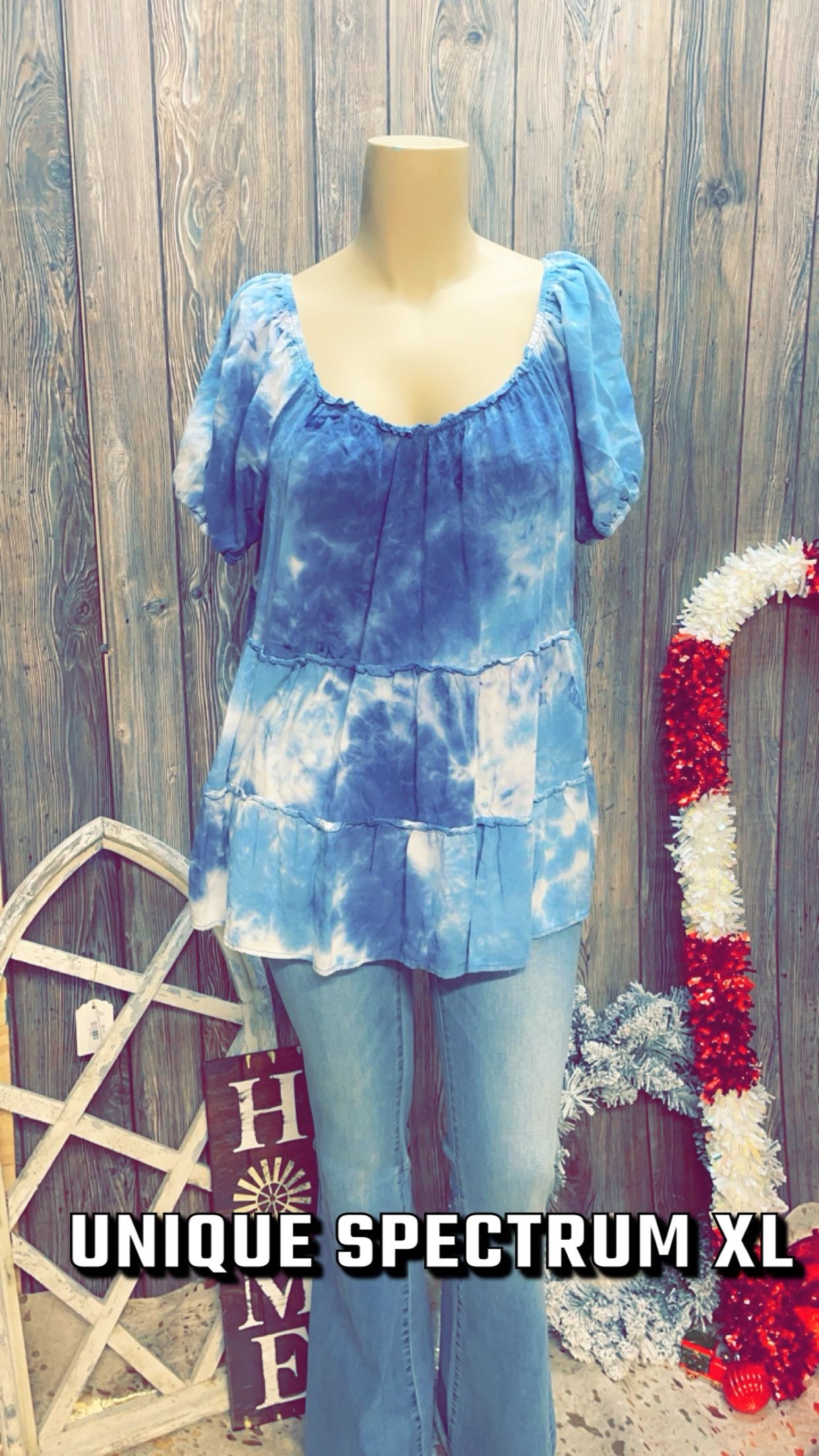 #8 XL unique spectrum blue top