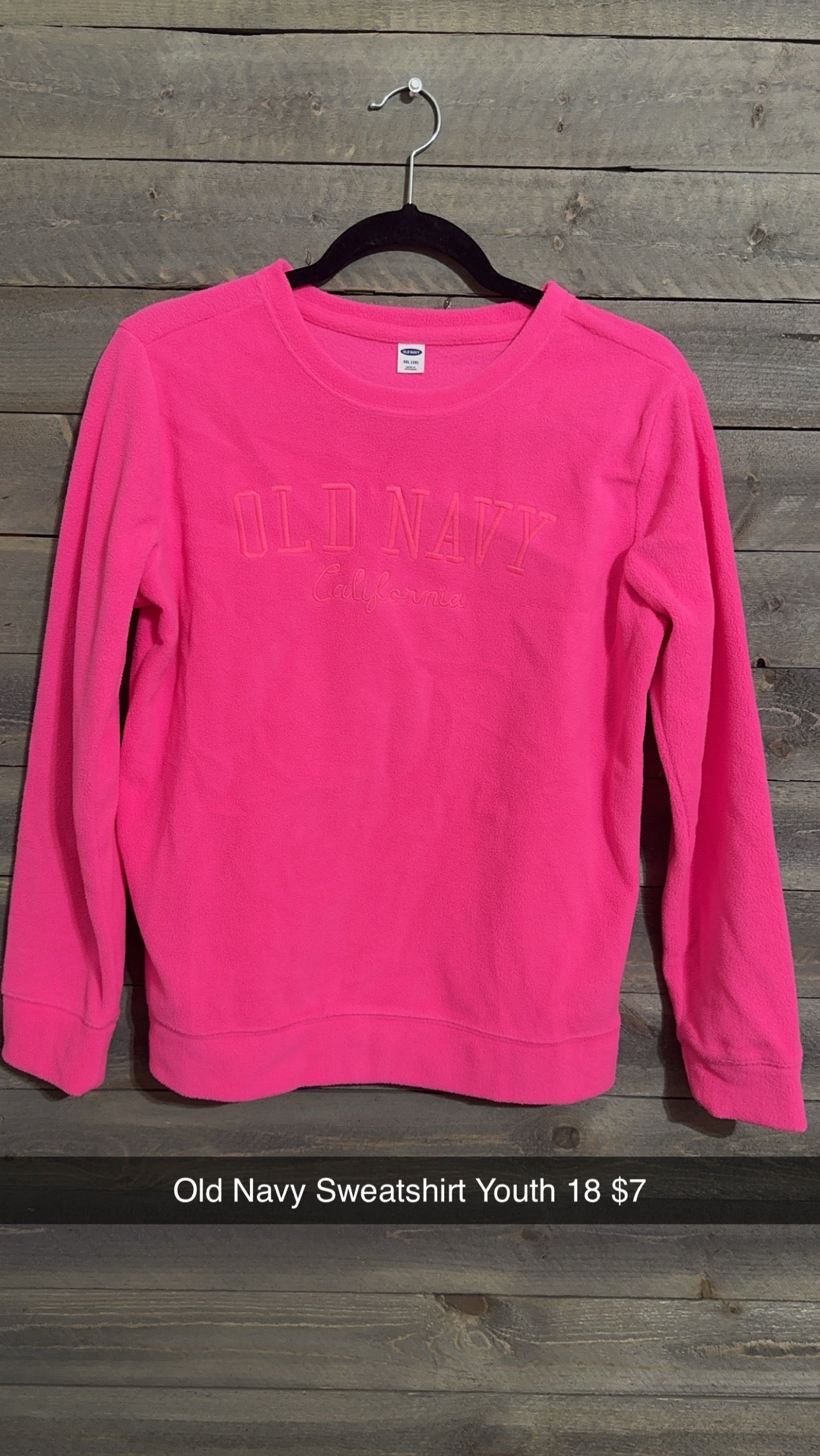 #11 HOT PINK OLD NAVY SWEATSHIRT YXXL 10/23