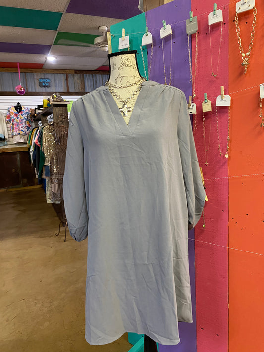 CC GREY VNECK DRESS