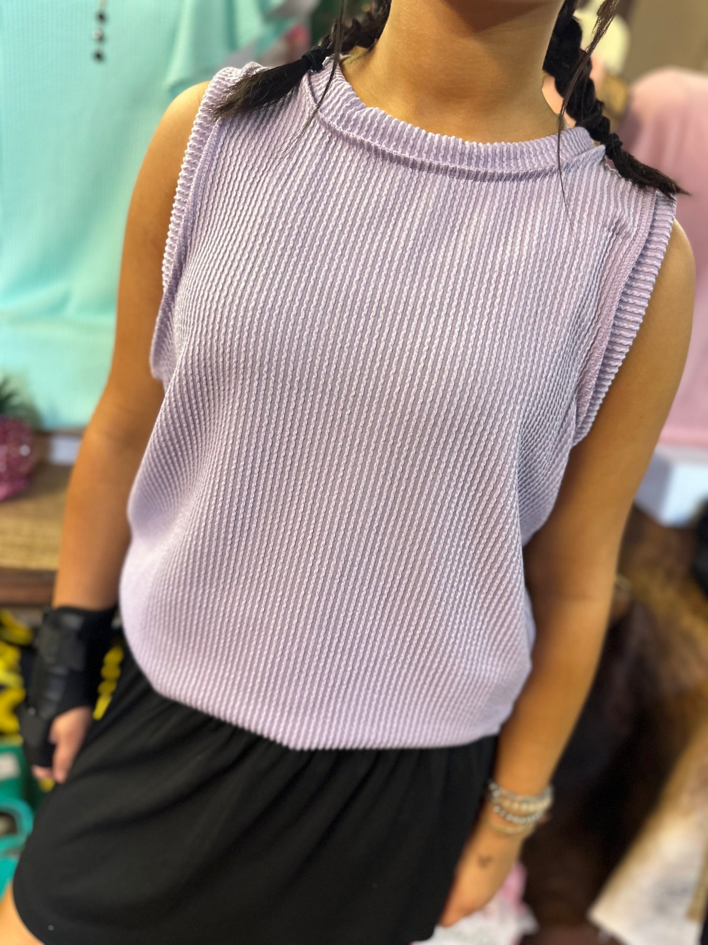 LAVENDER RIBBED TANK