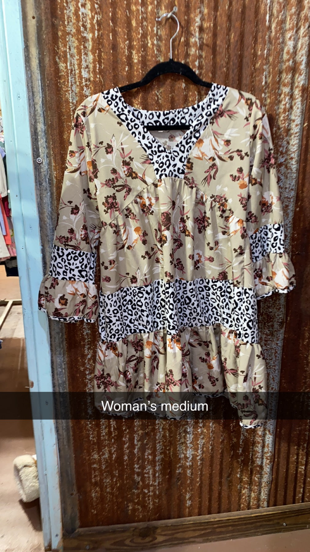 #19 medium floral and leopard dress