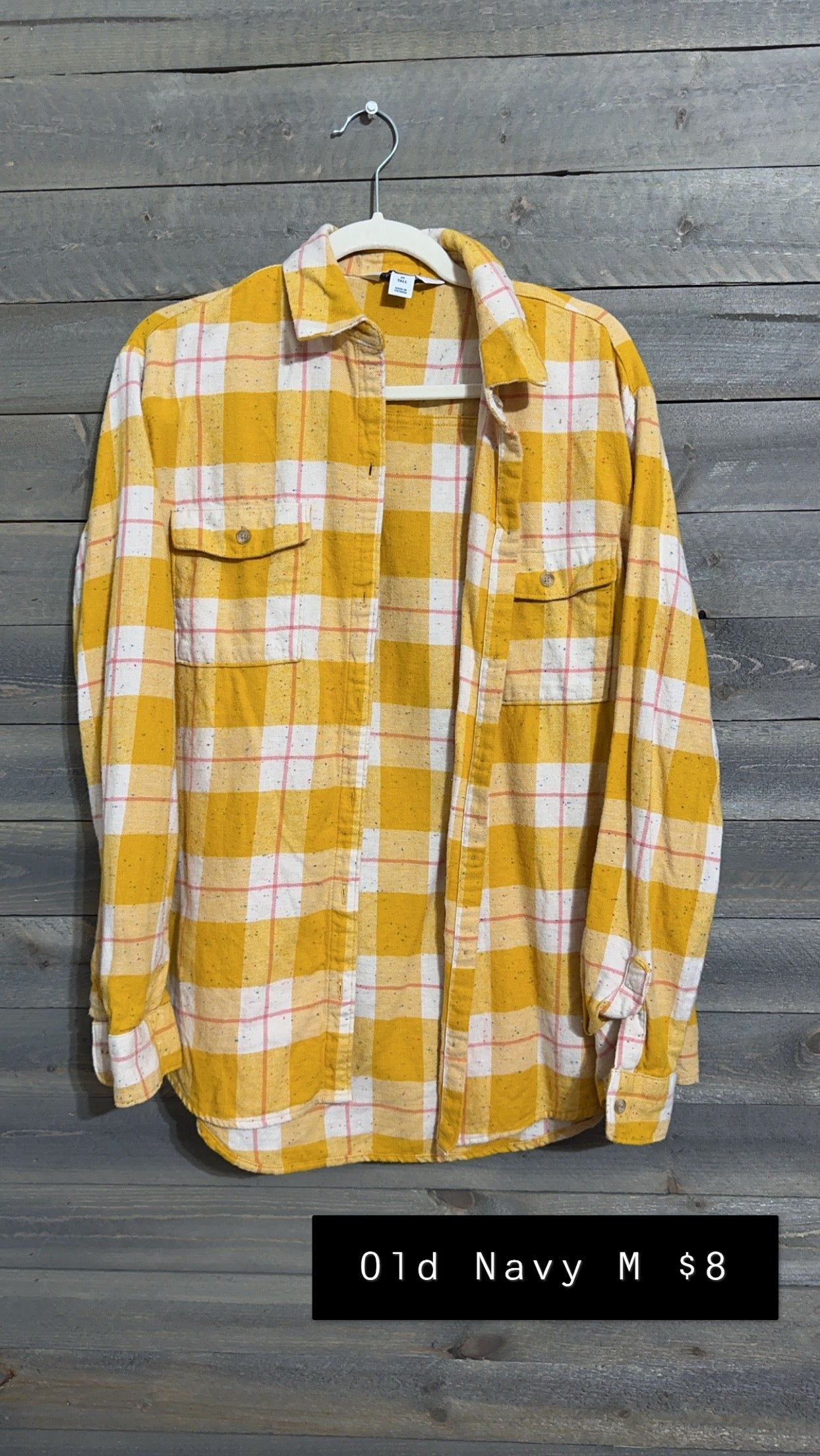 #111 YELLOW PLAID OLD NAVY MED (NOV)