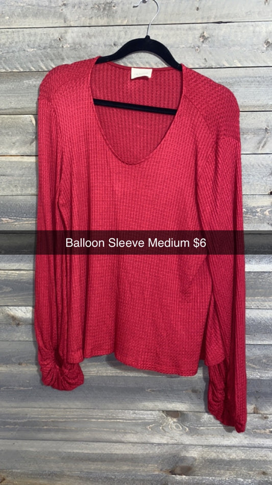 #1 Balloon Sleeve Red Medium (9/23)