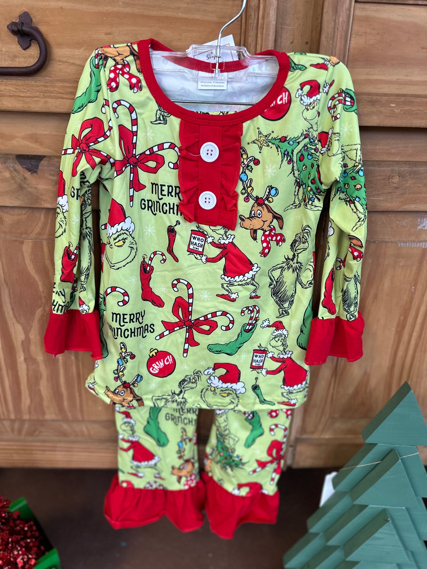 GIRLS GRINCH PJS 4T