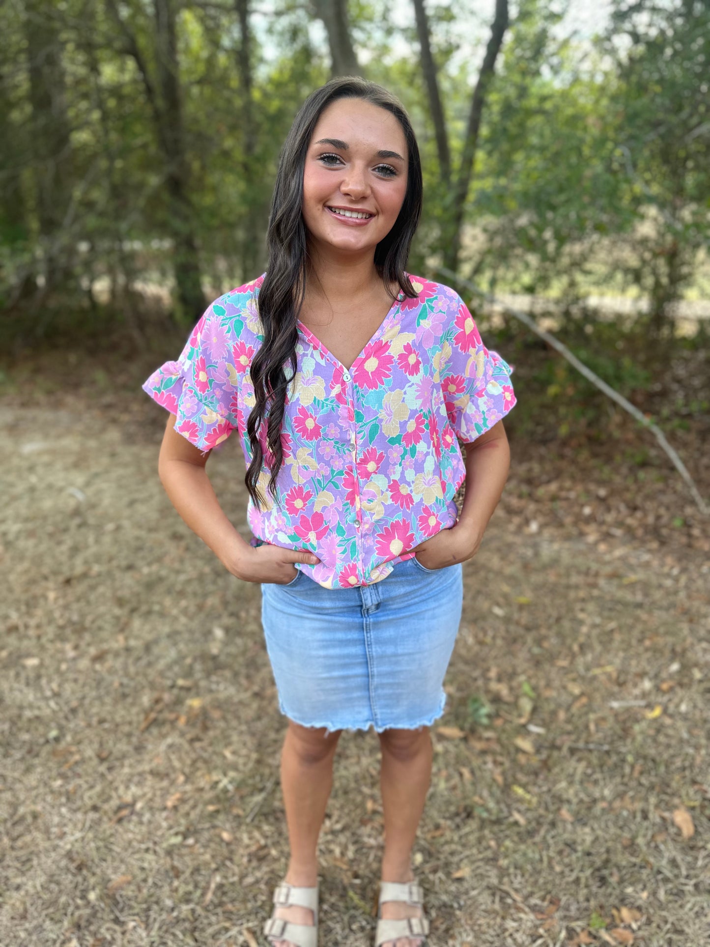 PINK/PURPLE FLORAL TOP