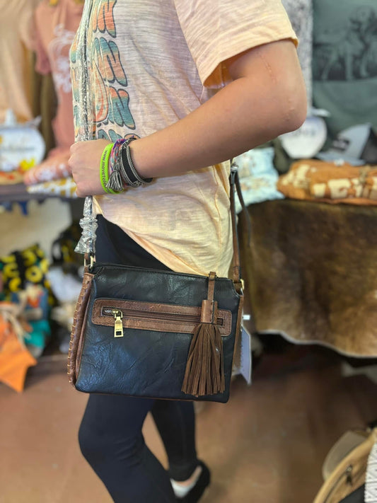 JEN & CO BLACK & BROWN WITH TASSLE
