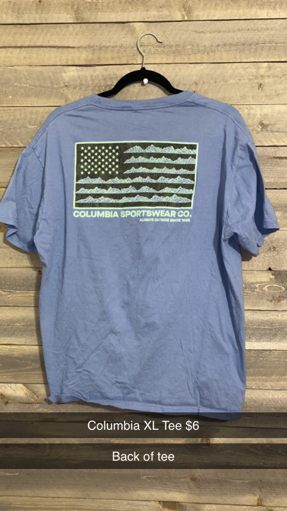 #9 COLUMBIA XL TEE NOV