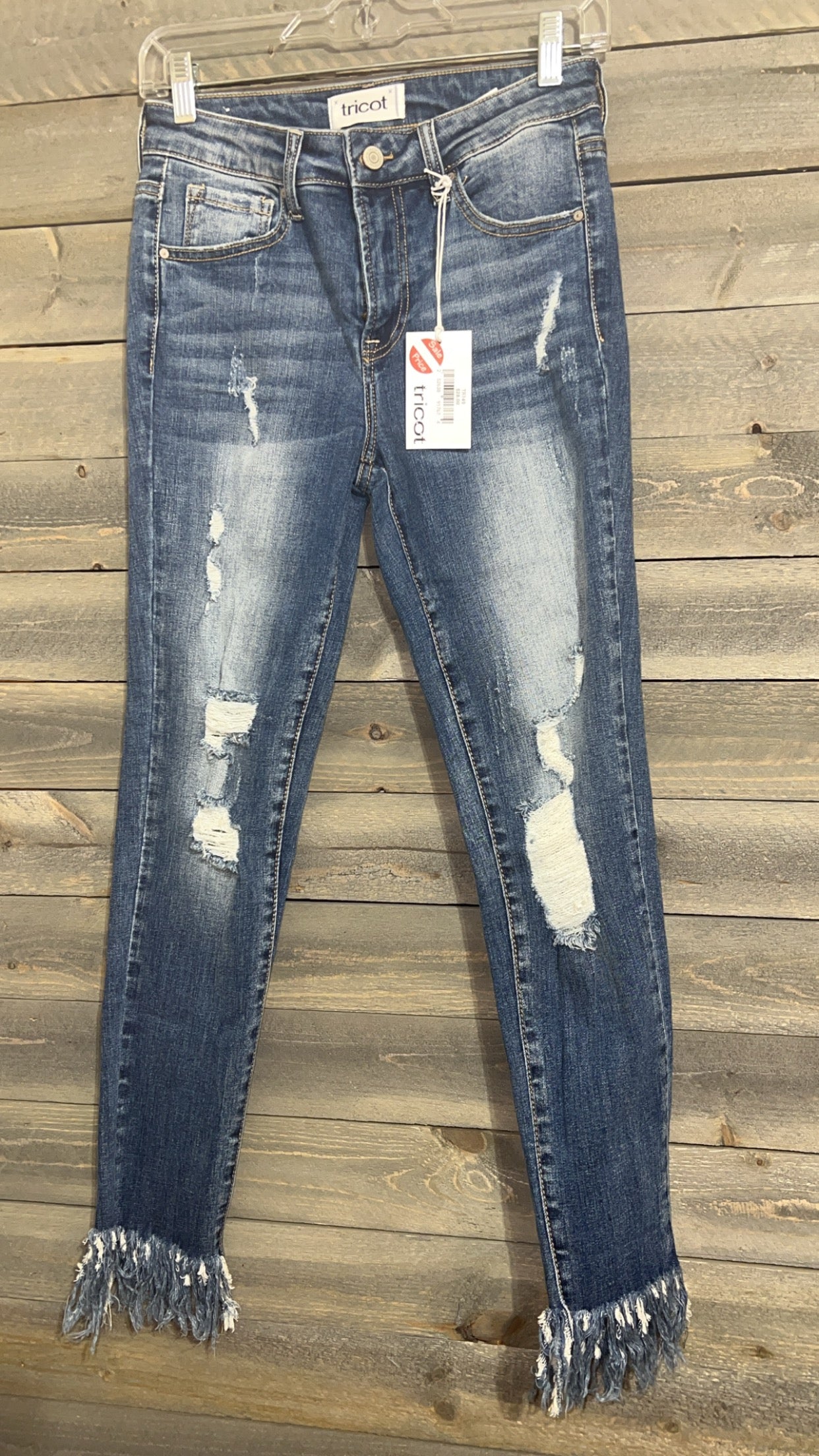 tricot distressed skinnies