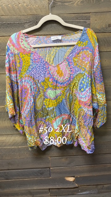 #50 2XL Colorful Dress Top