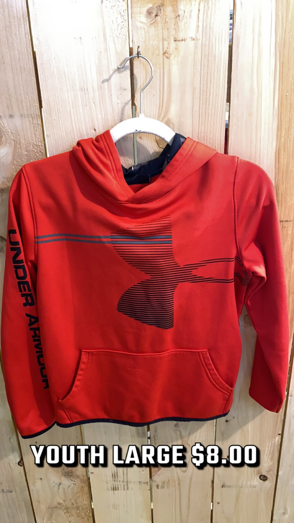 #160 RED UA YL HOODIE 2/24