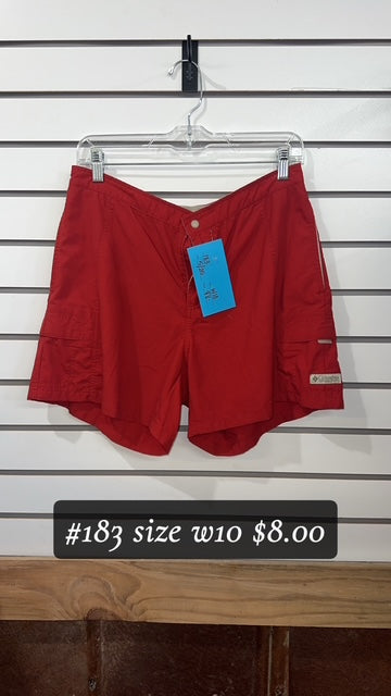 #183 SIZE 10 RED SHORTS COLUMBIA