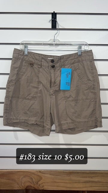 #183 SIZE 10 KHAKI SHORTS