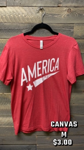 #109 AMERICA CANVAS TEE MED 4/1