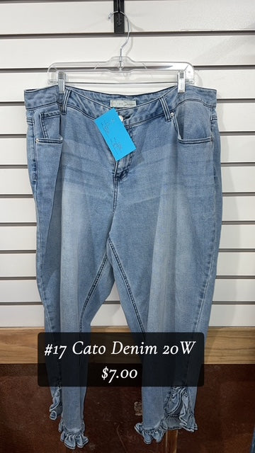 #17 20w Cato Denim Ruffle Capris