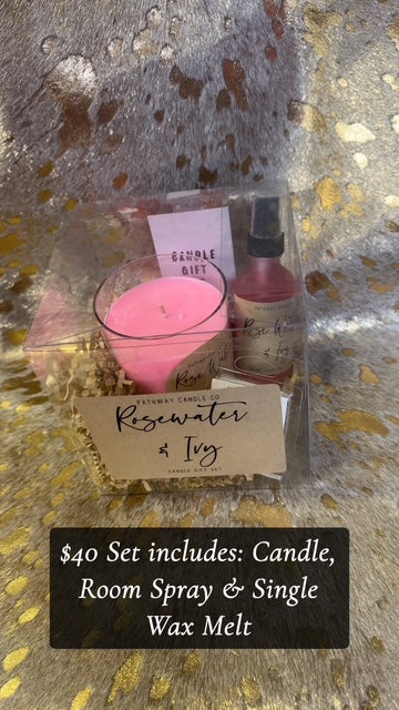 Pathway Candle Co Rosewater & Ivy Set