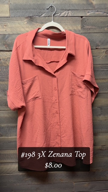 #198 3X ZENANA TOP CORAL