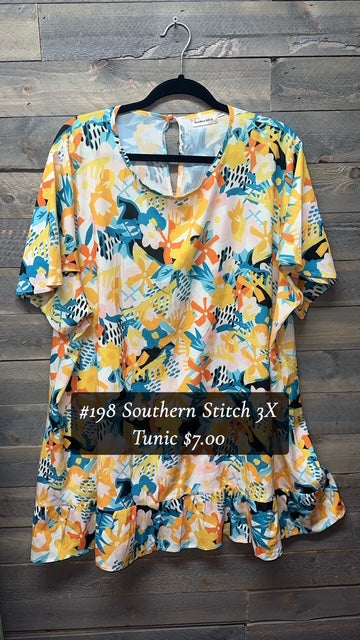#198 3X SOUTHERN STITCH TUNIC