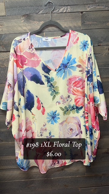 #198 1XL FLORAL TOP