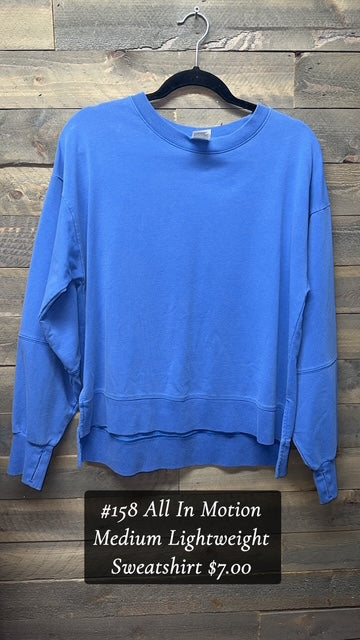 #158 BLUE MEDIUM LIGHTWEIGHT SWEATSHIRT