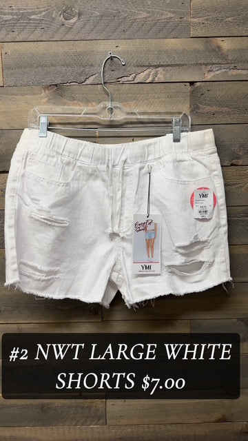 #2 NWT LARGE WHITE SHORTS