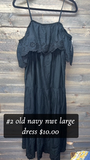 #2 LARGE NWT OLD NAVY BLACK DRESS