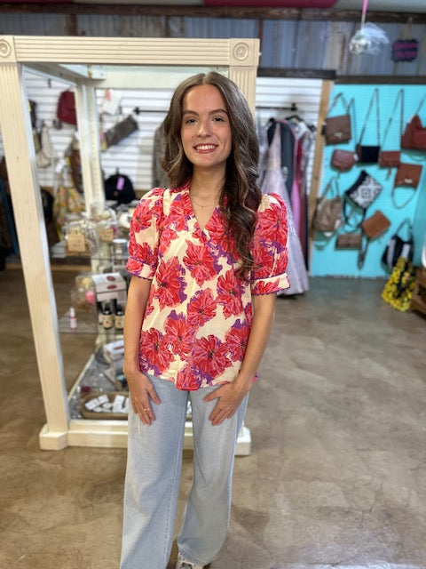 CC PINK/PURPLE FLORAL TOP