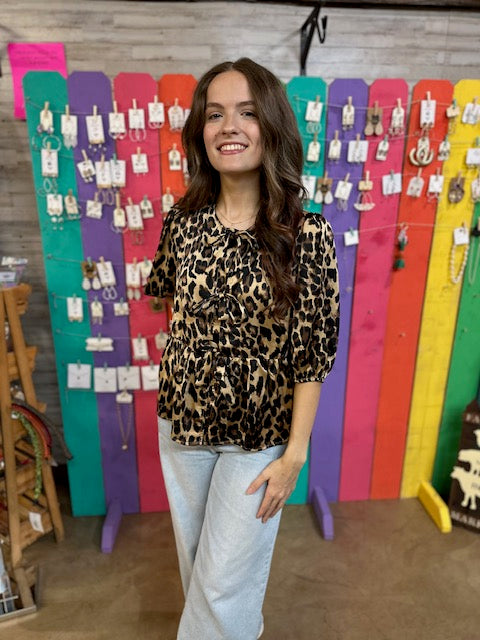CC LEOPARD BOW TOP